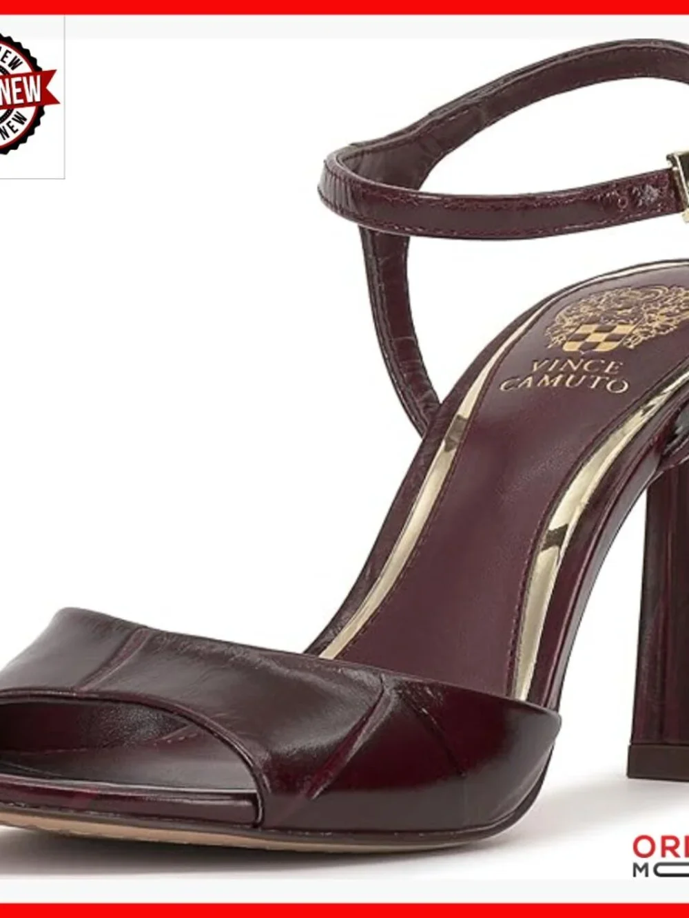 Leather Heeled Sandals with Adjustable Ankle Strap, 3.4 Inch Heel